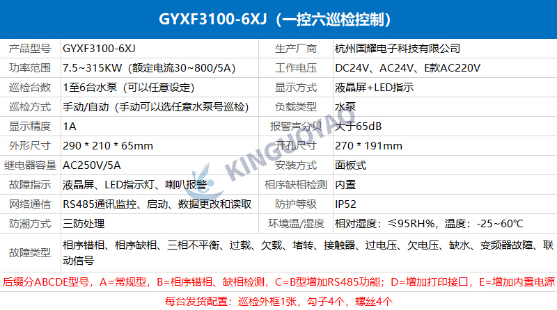 一控六GYXF3100-6XJ，手动自动低频巡检