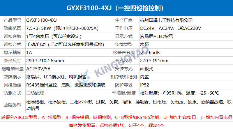 消防泵巡检控制器GYXF3100-4XJ，一控四低速巡检